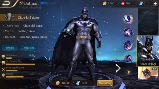 Cách lên đồ, bảng ngọc bổ trợ cho Batman 3