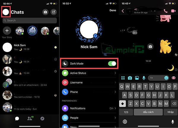 Kích Hoạt Chế Độ Dark Mode Trên Messenger iOS Thành Công 100%